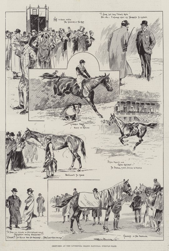 Szkice w Liverpool Grand National Steeplechase autorstwa Ralph Cleaver