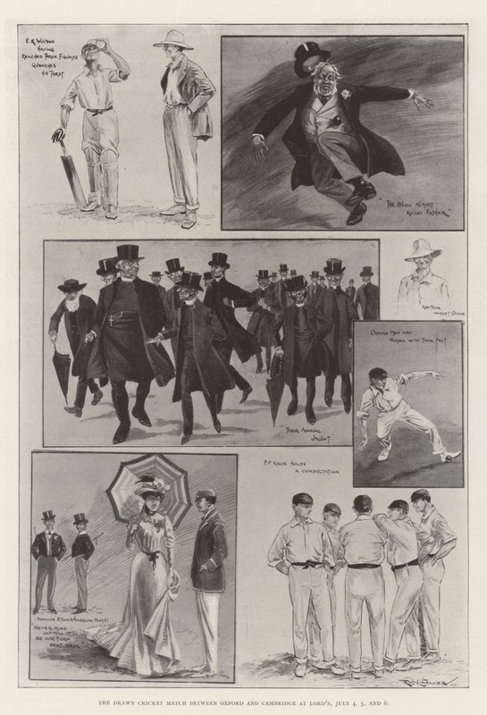 Drawn Cricket Match pomiędzy Oxfordem a Cambridge w Lord