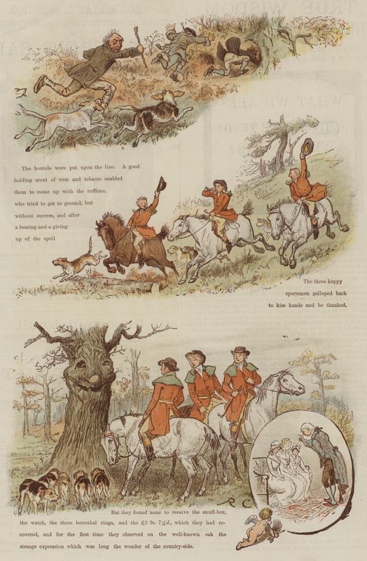 Legenda Roześmianego Dębu (chromolitho) autorstwa Randolph Caldecott