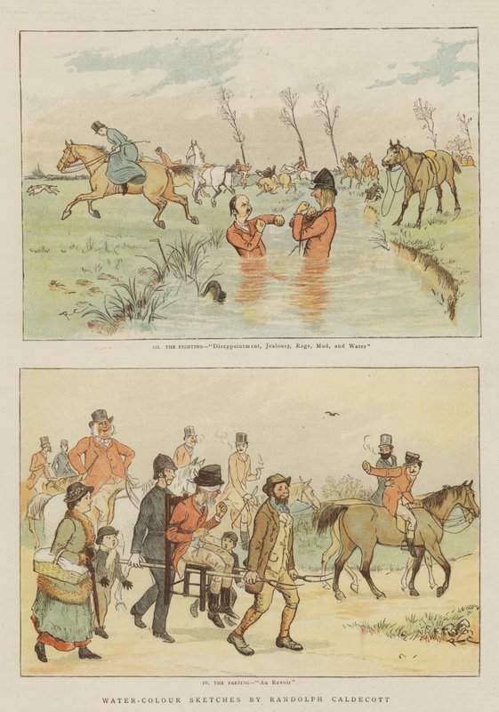 Szkice akwarelowe (chromolitho) autorstwa Randolph Caldecott
