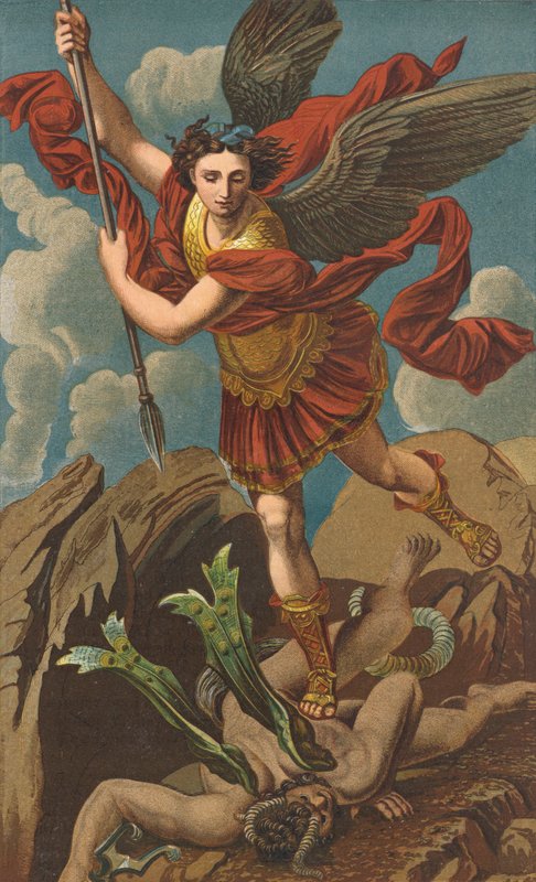 Św. Michał pokonujący szatana autorstwa after Raphael
