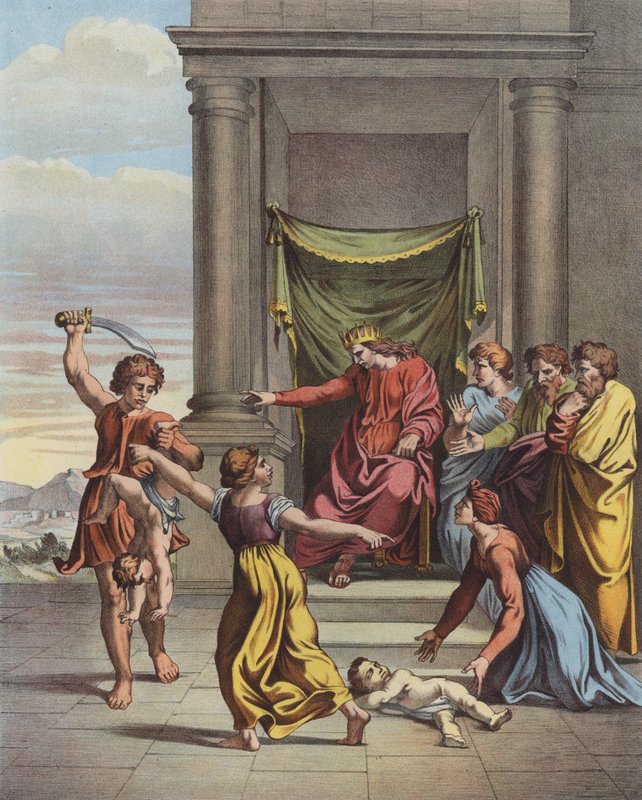 Wyrok Salomona (kolor lito) autorstwa after Raphael