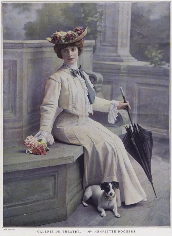 Henriette Roggers, francuska aktorka (kolorowe zdjęcie) autorstwa Reutlinger Studio