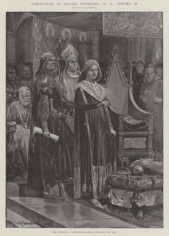Koronacje angielskich suwerenów, Edwarda III autorstwa Richard Caton Woodville junior