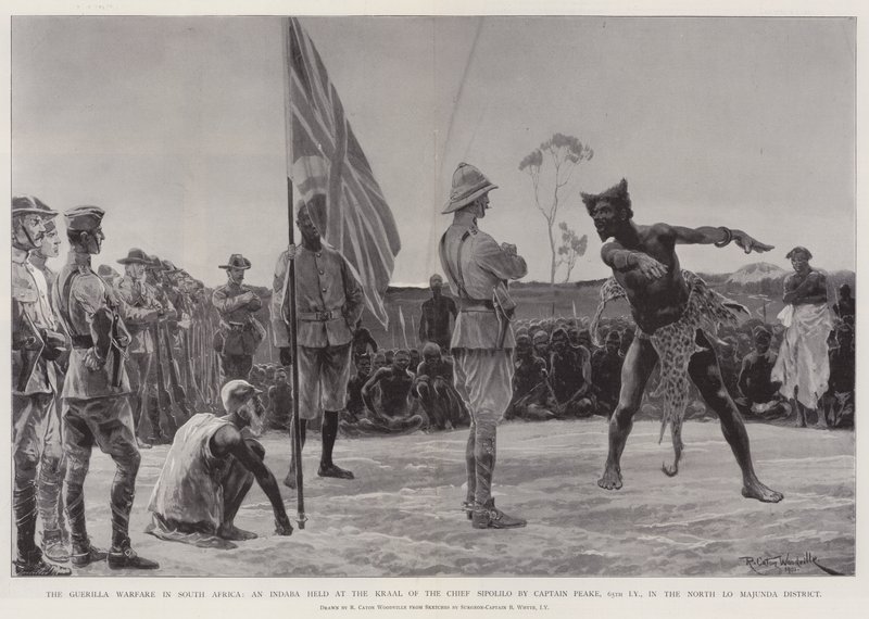 Wojna partyzancka w RPA, Indaba przetrzymywana w Kraal of the Chief Sipolilo przez kapitana Peake
