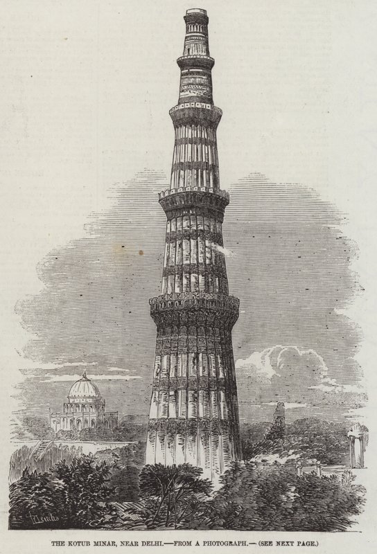 Kotub Minar, niedaleko Delhi autorstwa Richard Principal Leitch
