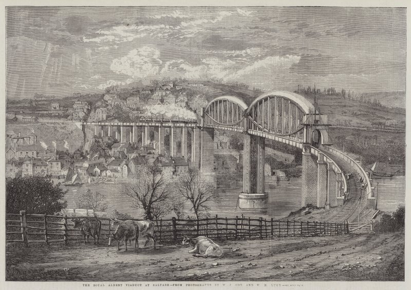 Thr Royal Albert Viaduct w Saltash autorstwa Richard Principal Leitch