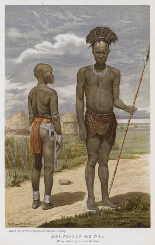 Bari-wojownik i żona (chromolitho) autorstwa Richard (after) Buchta