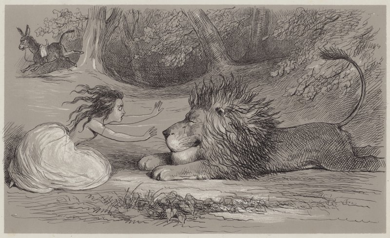 Una i lew (akwatinta) autorstwa Richard Doyle