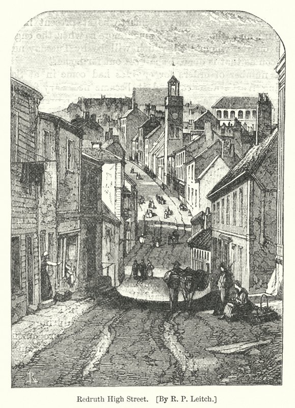 Redruth High Street (grawerowanie) autorstwa Richard Principal (after) Leitch