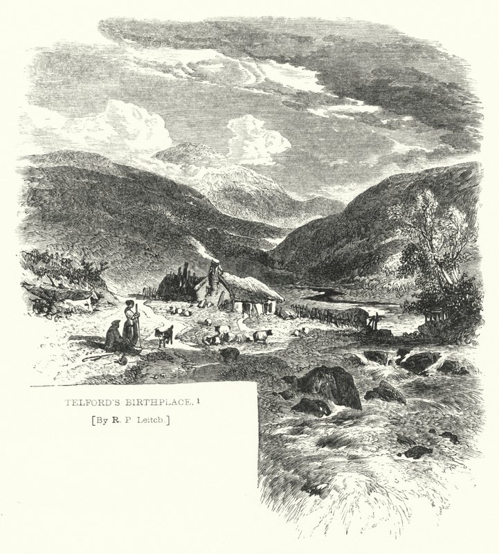 Miejsce urodzenia Telforda (grawerowanie) autorstwa Richard Principal (after) Leitch
