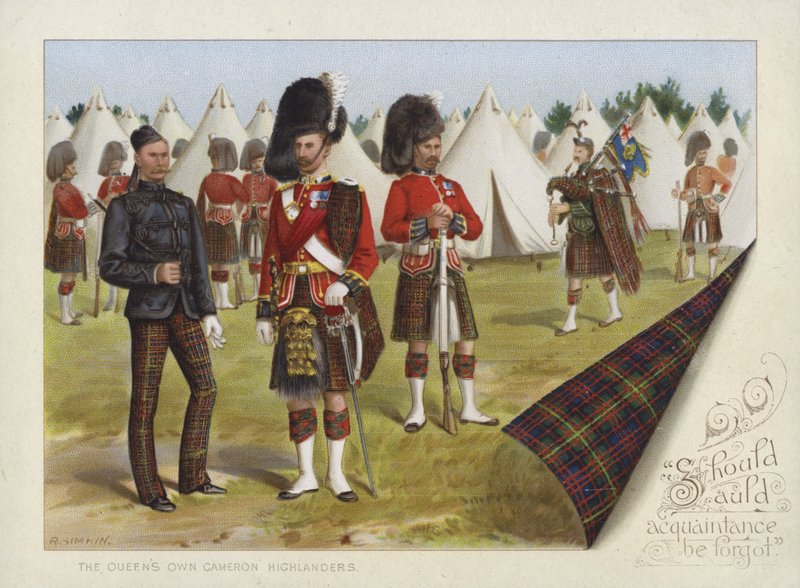 Górale Królowej Cameron (chromolitho) autorstwa Richard Simkin