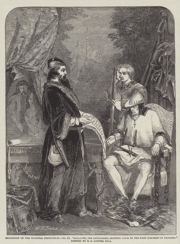 ګالیوټي، ستورپوه، د لوئس XI د چاپولو لومړۍ نمونه ښکاره کوي autorstwa Robert Sauber
