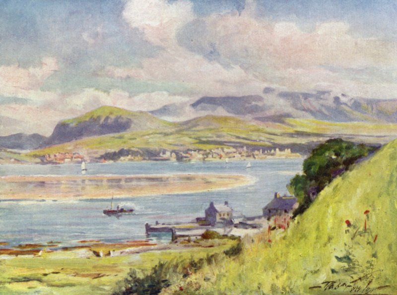 Carnarvon, z Anglesey (kolor lito) autorstwa Robert (after) Fowler
