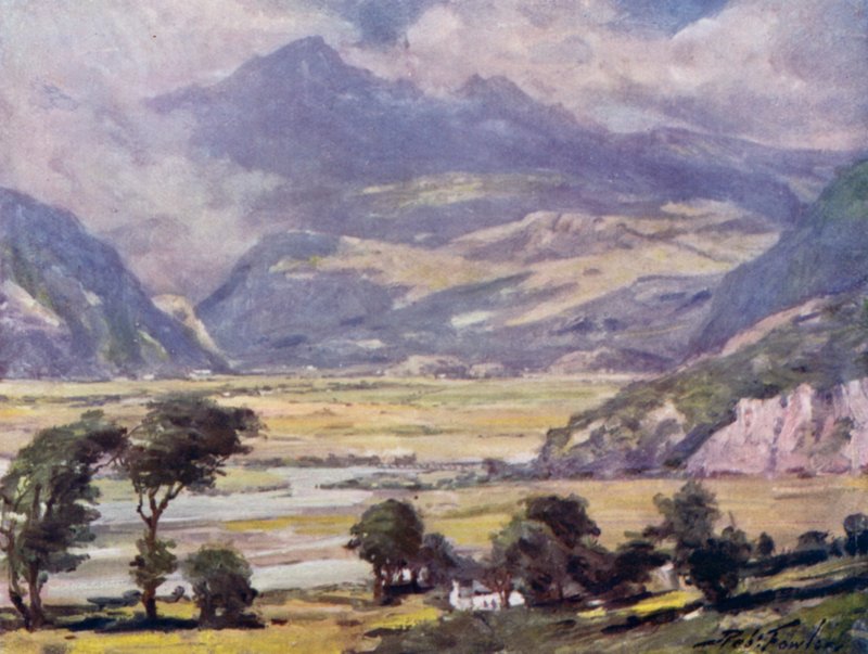 Snowdon z Traeth Mawr (litografia kolorowa) autorstwa Robert (after) Fowler