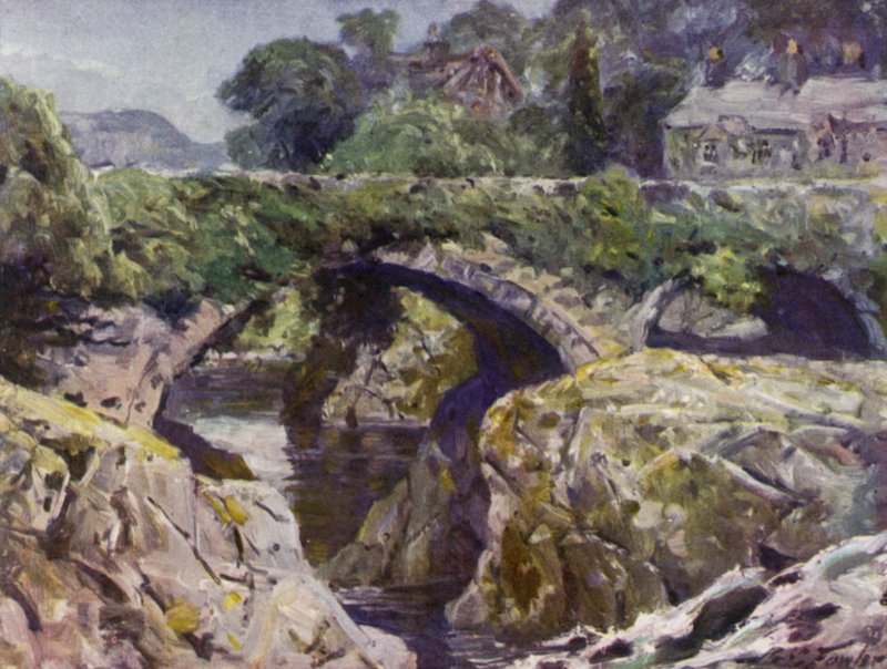 Stary Most, Bettws-y-Coed (kolor lito) autorstwa Robert (after) Fowler