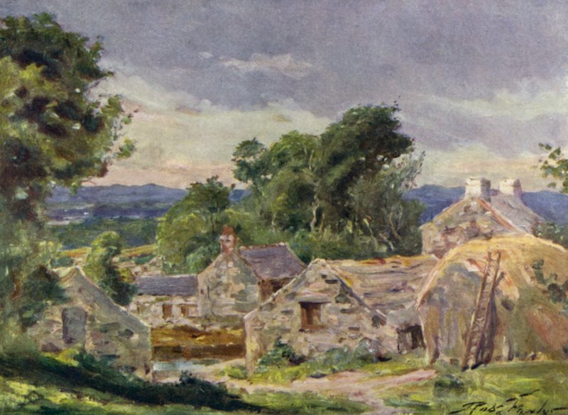 Welsh Farm, niedaleko Llanberis (kolor lito) autorstwa Robert (after) Fowler