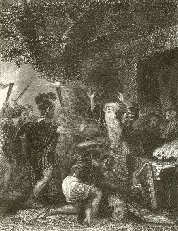 Masakra druidów (rycina) autorstwa Robert (after) Smirke