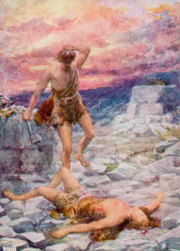Kain i Abel (kolor lito) autorstwa Robert Ambrose (after) Dudley