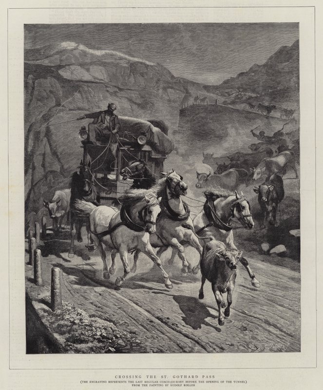 Przejście przez przełęcz św. autorstwa Rudolf Johann Koller