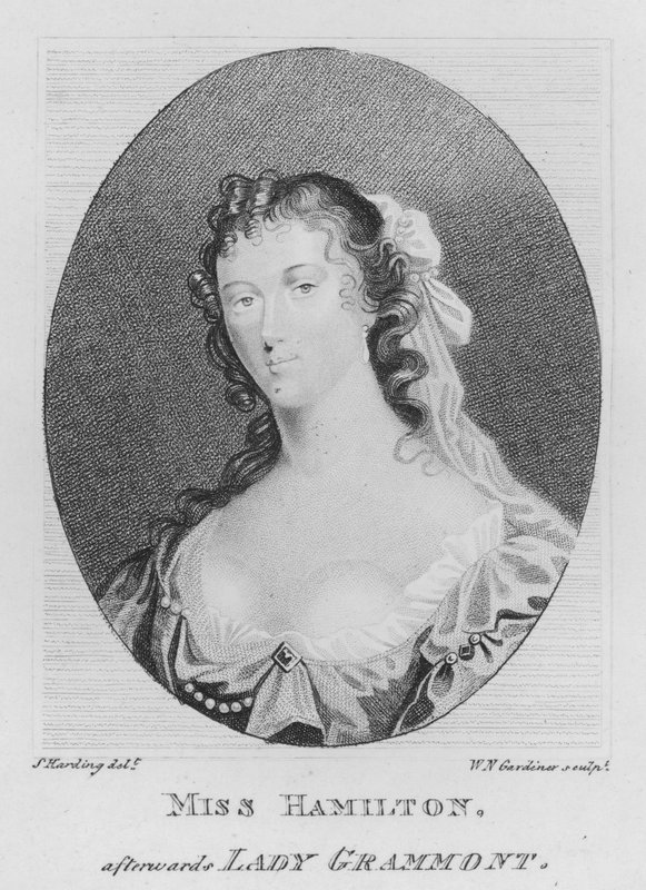 Panna Hamilton, potem Lady Grammont (grafika) autorstwa S. (after) Harding