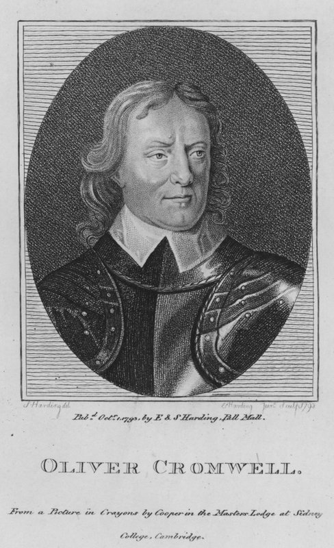 Oliver Cromwell (grawerunek) autorstwa S. (after) Harding