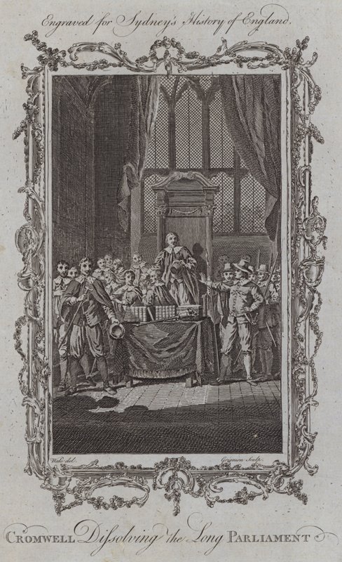Cromwell Rozwiązujący Długi Parlament (rycina) autorstwa Samuel (after) Wale