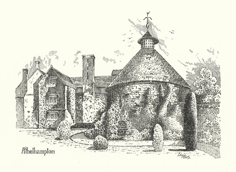Dorset: Athelhampton Hall (litografia) autorstwa Sidney Heath