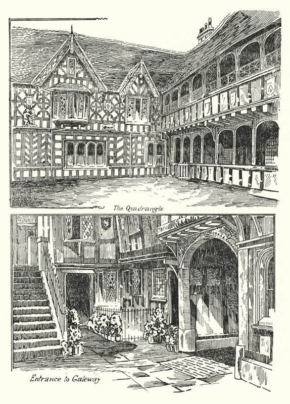 Szpital Leicester, Warwick (grawerowanie) autorstwa Sidney Heath