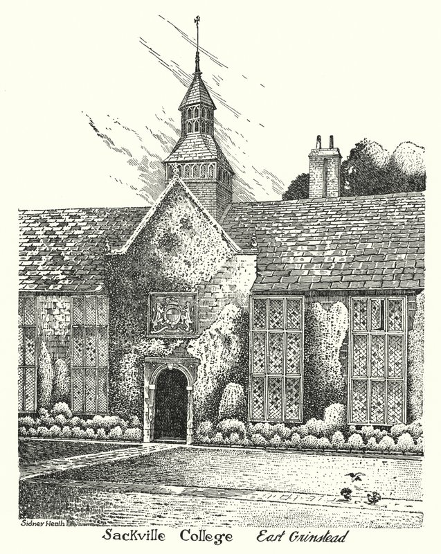 Sackville College, East Grinstead (grawerowanie) autorstwa Sidney Heath