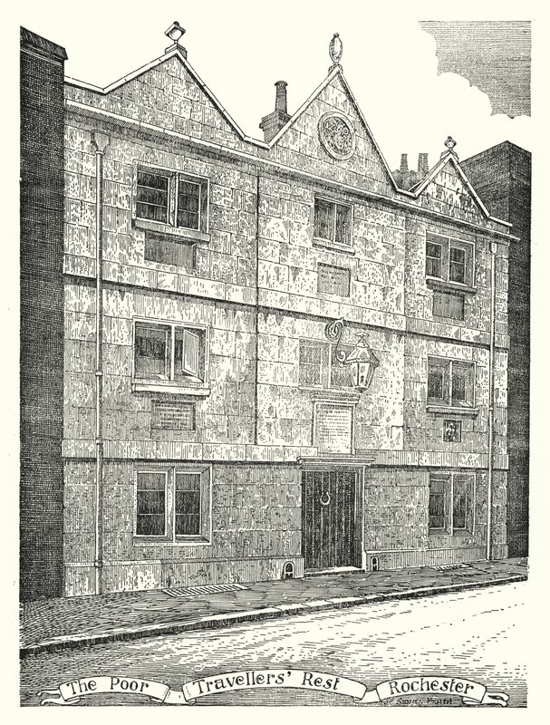 Odpoczynek biednych podróżnych, Rochester (rycina) autorstwa Sidney Heath