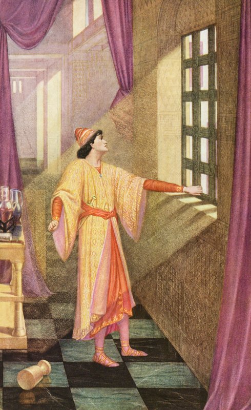 Złota legenda: Herod (kolorowa litografia) autorstwa Sidney Meteyard