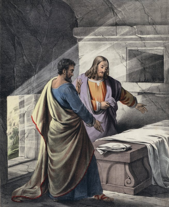 Piotr i Jan w grobie autorstwa Siegfried Detler Bendixen