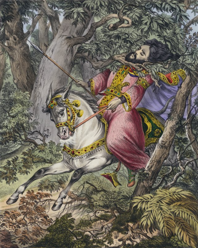 Śmierć Absoloma (kolorowy grawerunek) autorstwa Siegfried Detler Bendixen