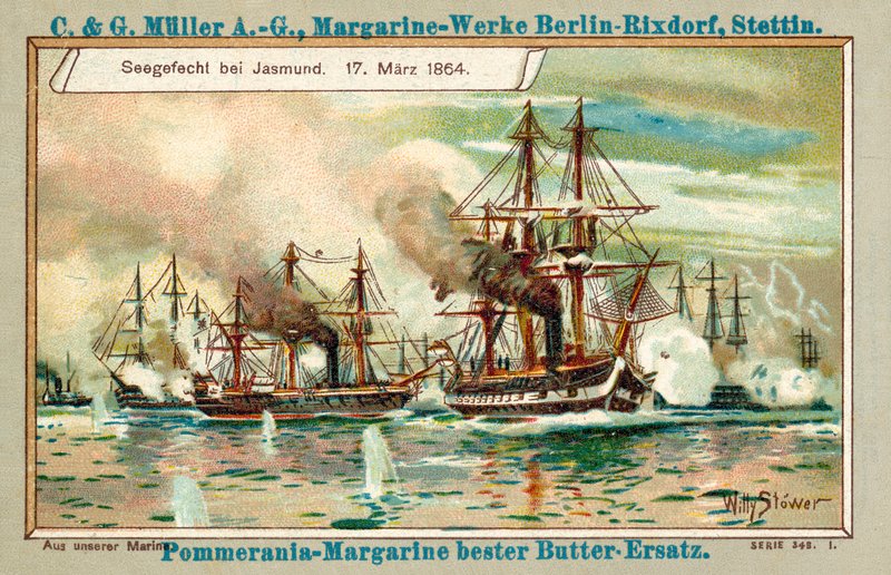 Bitwa morska pod Jasmundem, 17 marca 1864 (chromolitho) autorstwa Stoewer Willy