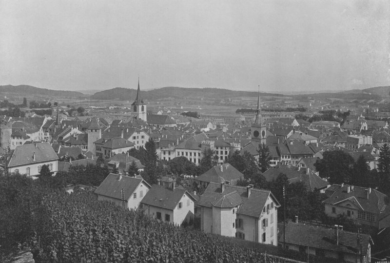 Biel, Widok ogólny (zdjęcie czarno-białe) autorstwa Swiss Photographer