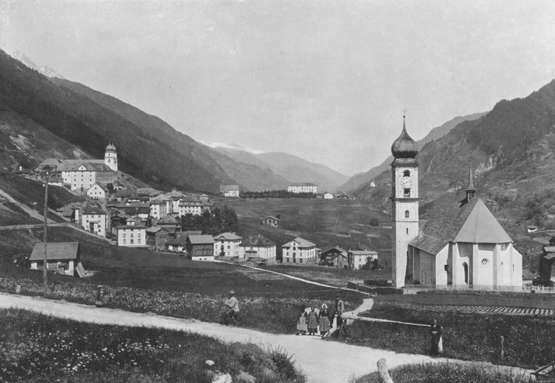 Disentis, Vue generale (zdjęcie czarno-białe) autorstwa Swiss Photographer