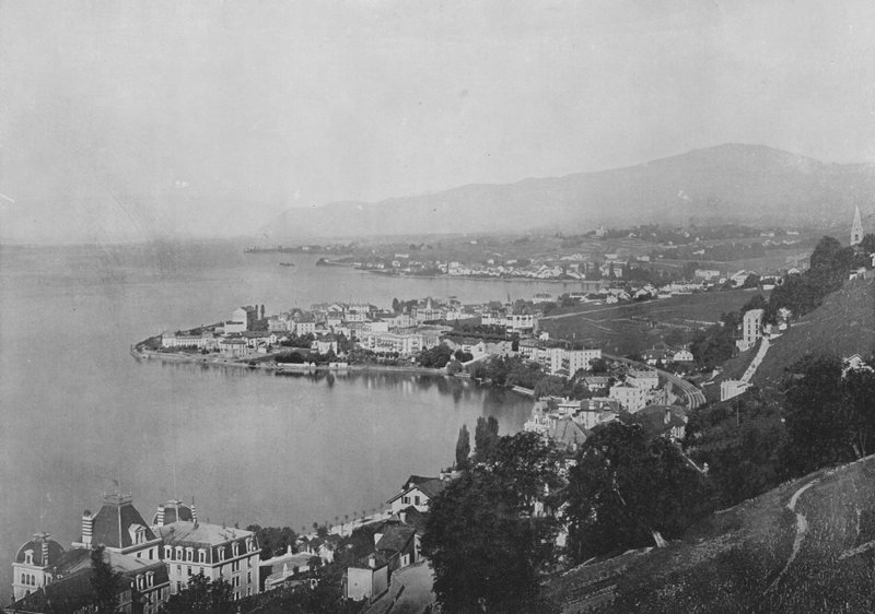 Territet, Montreux, Clarens (czarno-białe zdjęcie) autorstwa Swiss Photographer