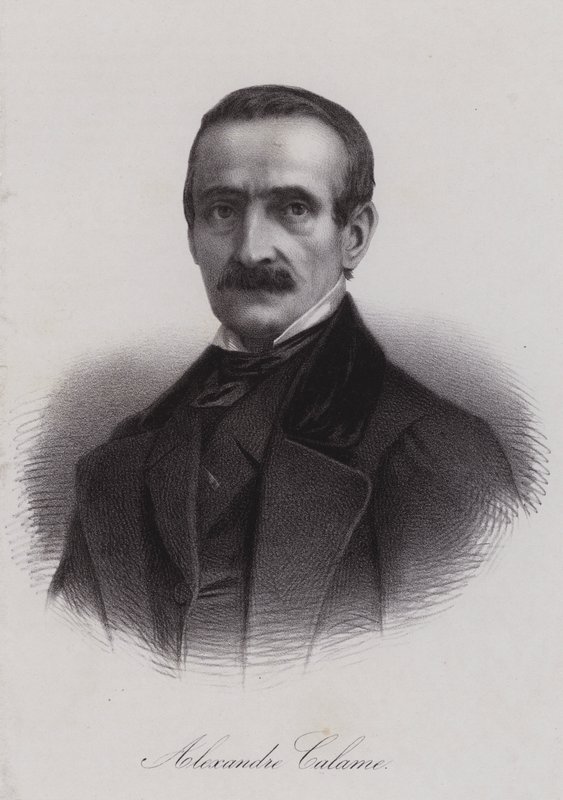 Alexandre Calame , szwajcarski malarz krajobrazu (grafika) autorstwa Swiss School