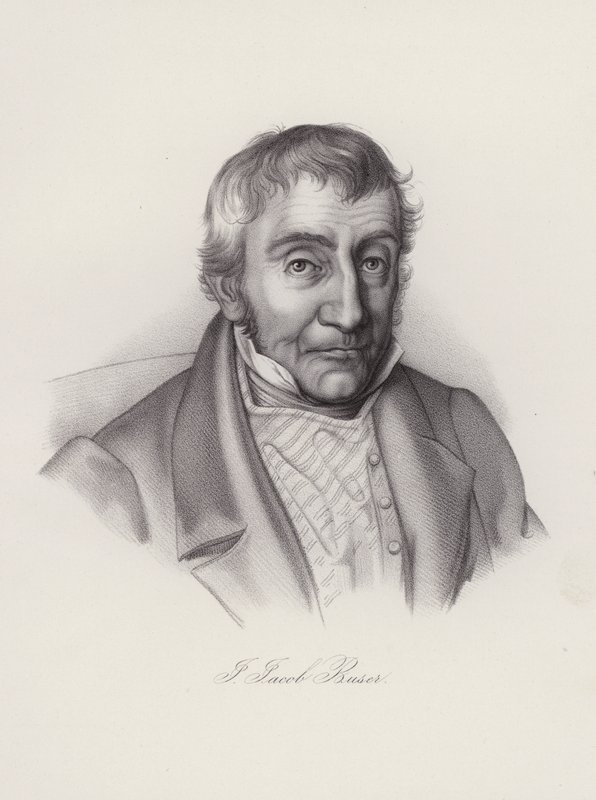 Johann Jakob Buser , szwajcarski polityk (Grawerowanie) autorstwa Swiss School