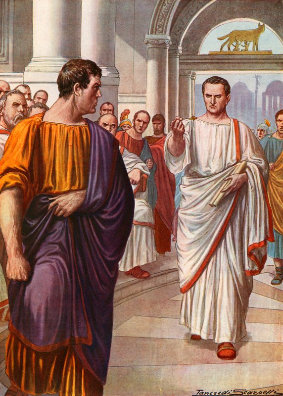 Pierwsza oracja Cycerona przeciwko Katylinie. autorstwa Tancredi Scarpelli