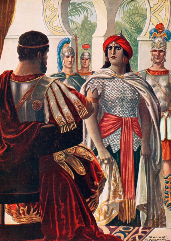 Zenobia w obecności Aurelian autorstwa Tancredi Scarpelli