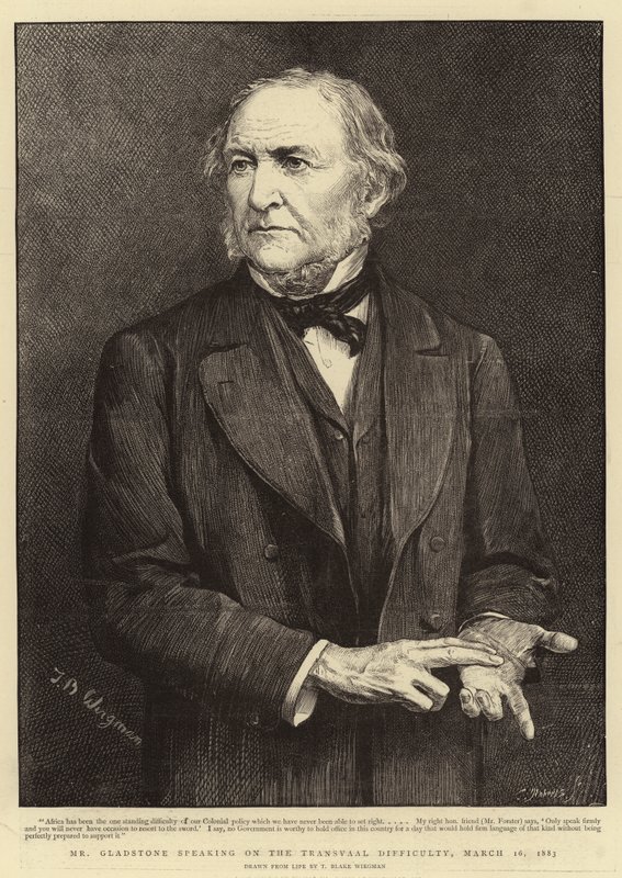 Pan Gladstone przemawiający na temat trudności transwalu, 16 marca 1883 r. autorstwa Theodore Blake Wirgman