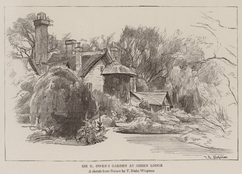 Ogród Sir R Owena w Sheen Lodge autorstwa Theodore Blake Wirgman