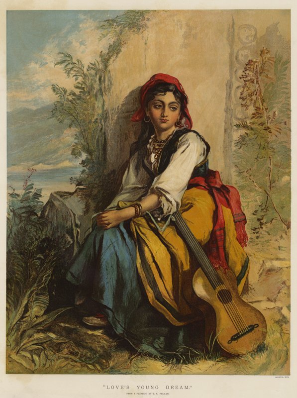 Młodzieńcze marzenie miłości (chromolitho) autorstwa Thomas Kent Pelham