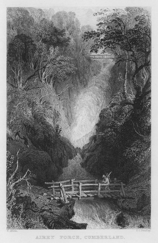Airey Force, Cumberland (grawerowanie) autorstwa Thomas (after) Allom