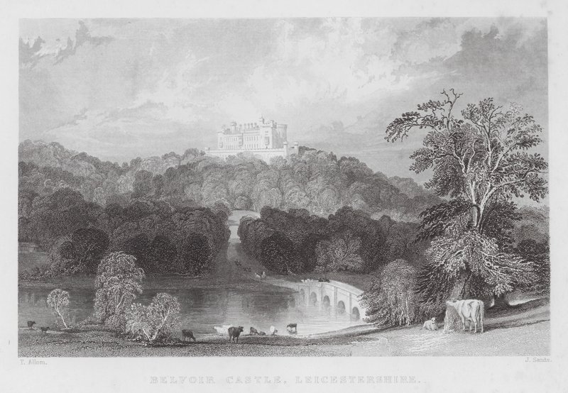 Zamek Belvoir, Leicestershire (rycina) autorstwa Thomas (after) Allom