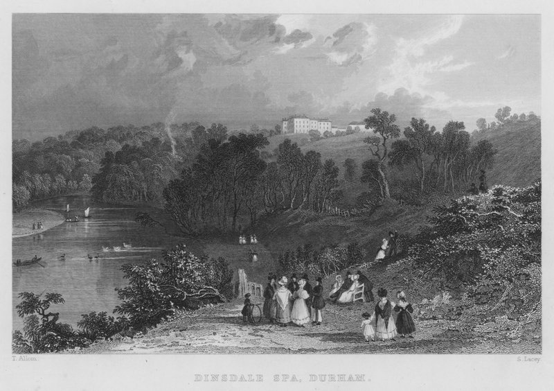 Dinsdale Spa, Durham (grawerowanie) autorstwa Thomas (after) Allom