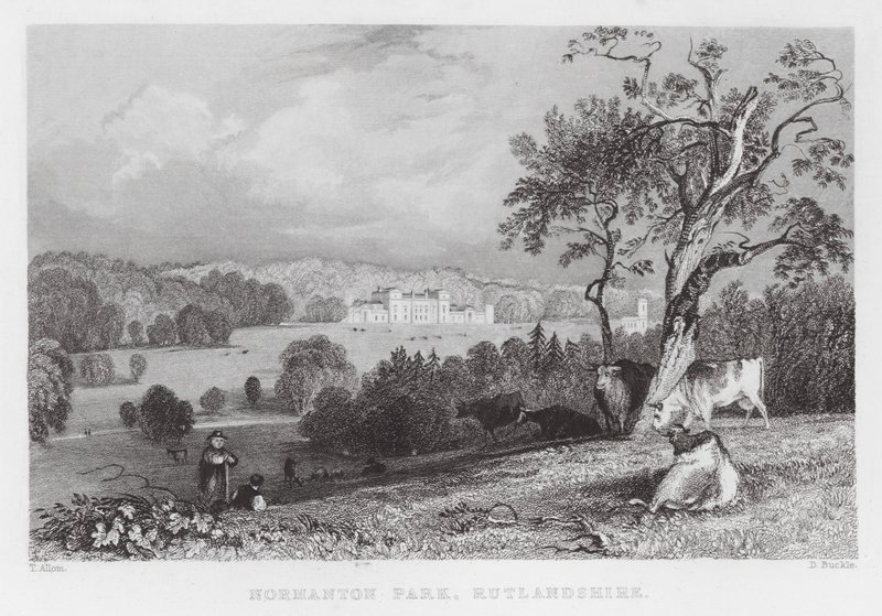 Normanton Park, Rutlandshire (grawerowanie) autorstwa Thomas (after) Allom