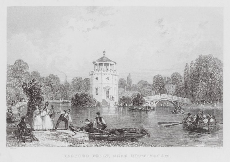 Radford Folly, niedaleko Nottingham (grawerowanie) autorstwa Thomas (after) Allom